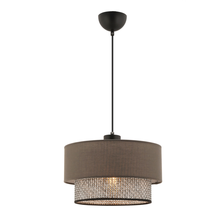Lámpara colgante con cable ECHO 1xE27/60W/230V marrón/gris