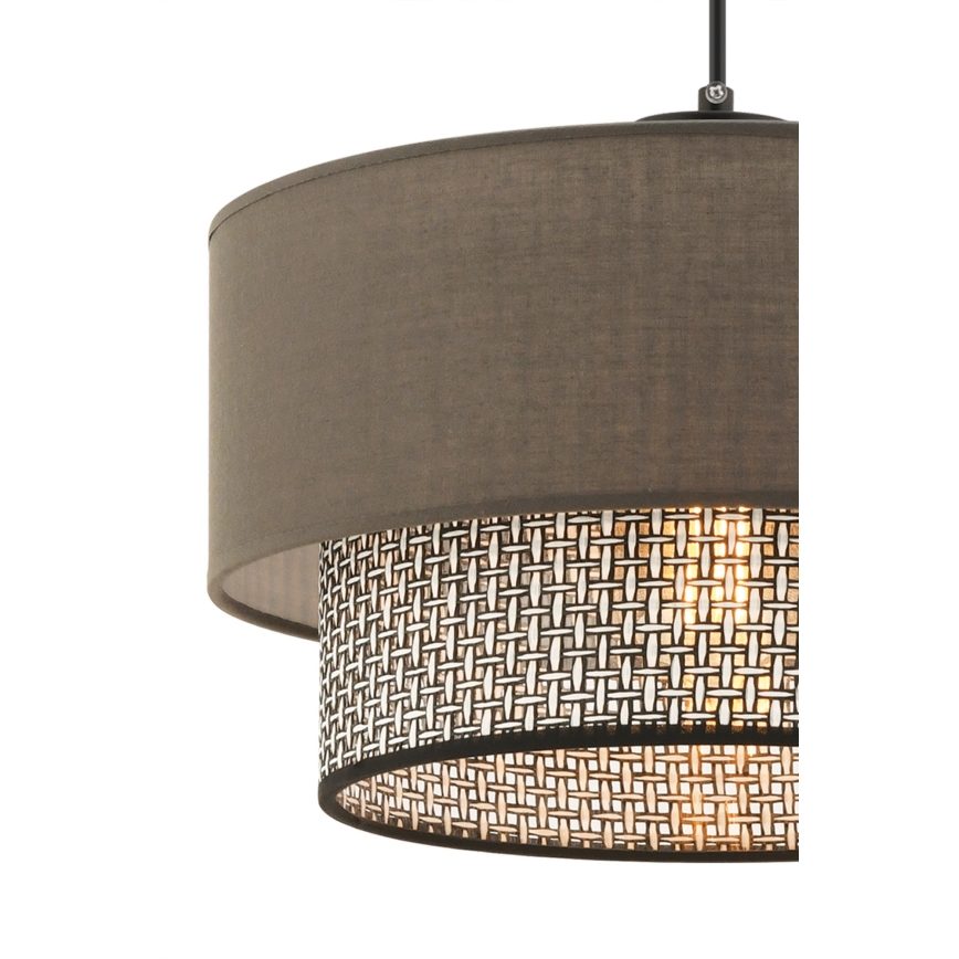 Lámpara colgante con cable ECHO 1xE27/60W/230V marrón/gris