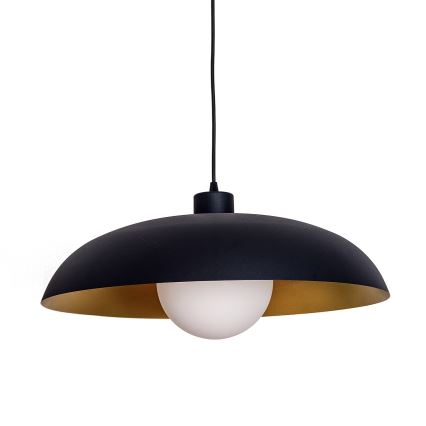 Lámpara colgante con cable ECLIPSE 1xE27/15W/230V negro/dorado