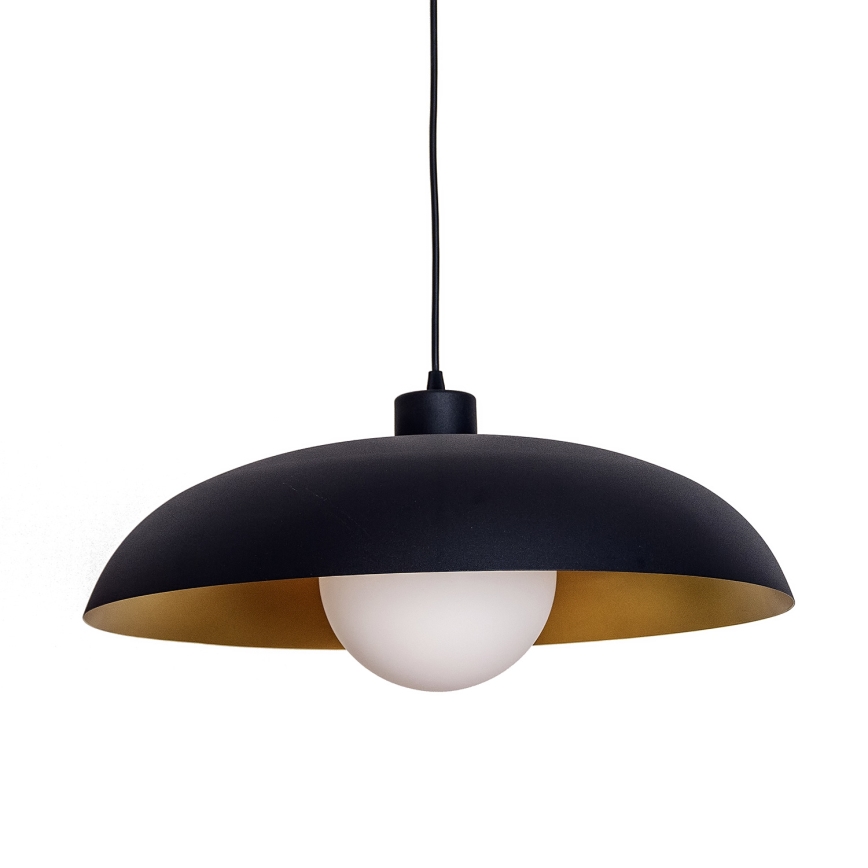 Lámpara colgante con cable ECLIPSE 1xE27/15W/230V negro/dorado
