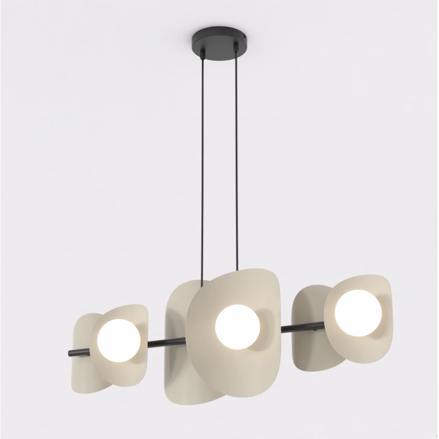 Lámpara colgante con cable ELEMENTI 6xG9/8W/230V beige