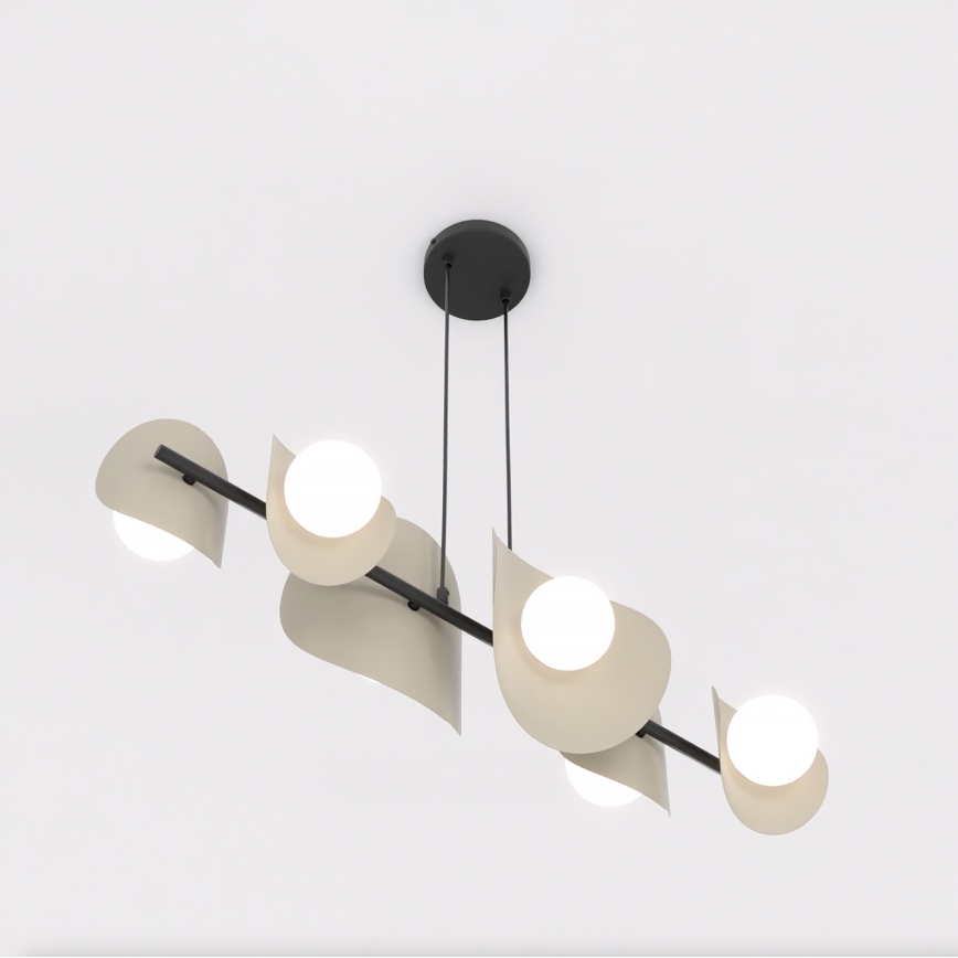 Lámpara colgante con cable ELEMENTI 6xG9/8W/230V beige