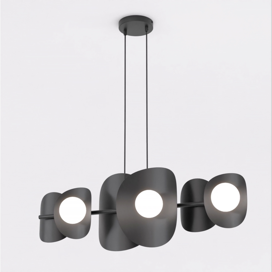 Lámpara colgante con cable ELEMENTI 6xG9/8W/230V negra