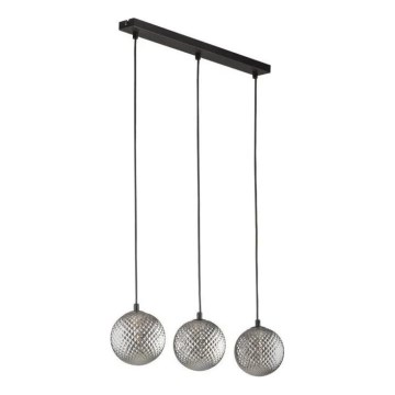 Lámpara colgante con cable ELENA 3xG9/6W/230V negro/gris ahumado