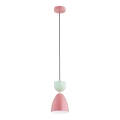 Lámpara colgante con cable ENTORI 1xE27/15W/230V rosa/menta