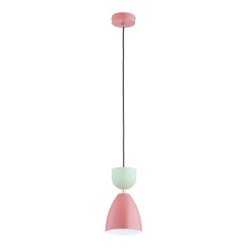 Lámpara colgante con cable ENTORI 1xE27/15W/230V rosa/menta