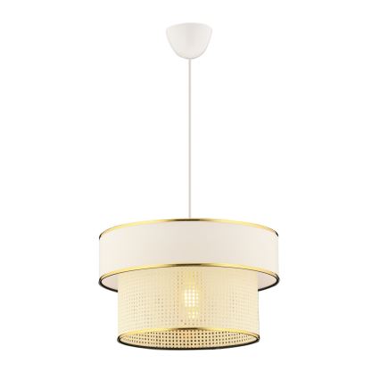 Lámpara colgante con cable ERO 1xE27/60W/230V crema/dorado