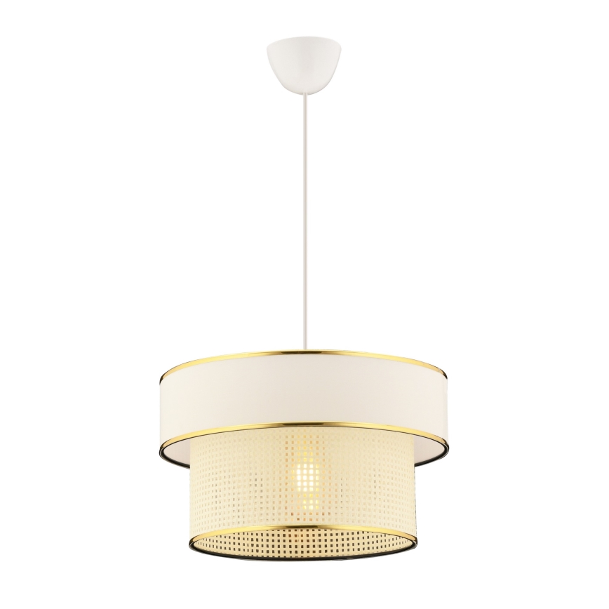 Lámpara colgante con cable ERO 1xE27/60W/230V crema/dorado