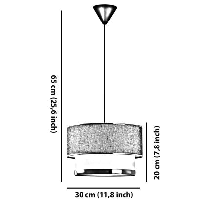 Lámpara colgante con cable ERO 1xE27/60W/230V crema/dorado