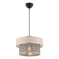 Lámpara colgante con cable ERO 1xE27/60W/230V crema/gris