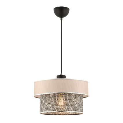 Lámpara colgante con cable ERO 1xE27/60W/230V crema/gris