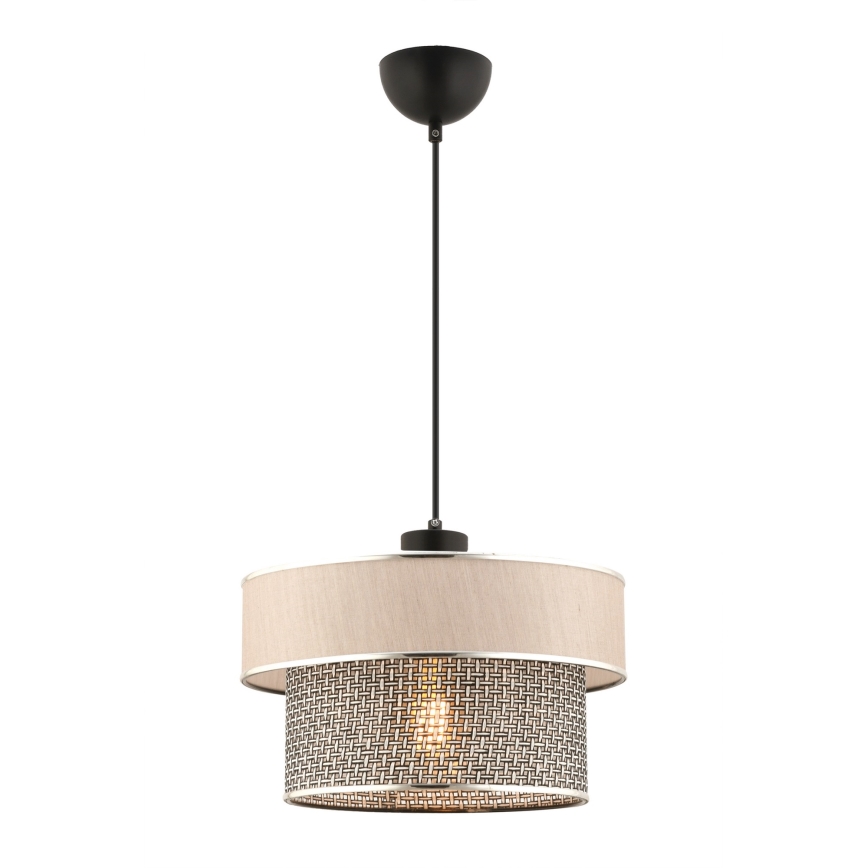 Lámpara colgante con cable ERO 1xE27/60W/230V crema/gris