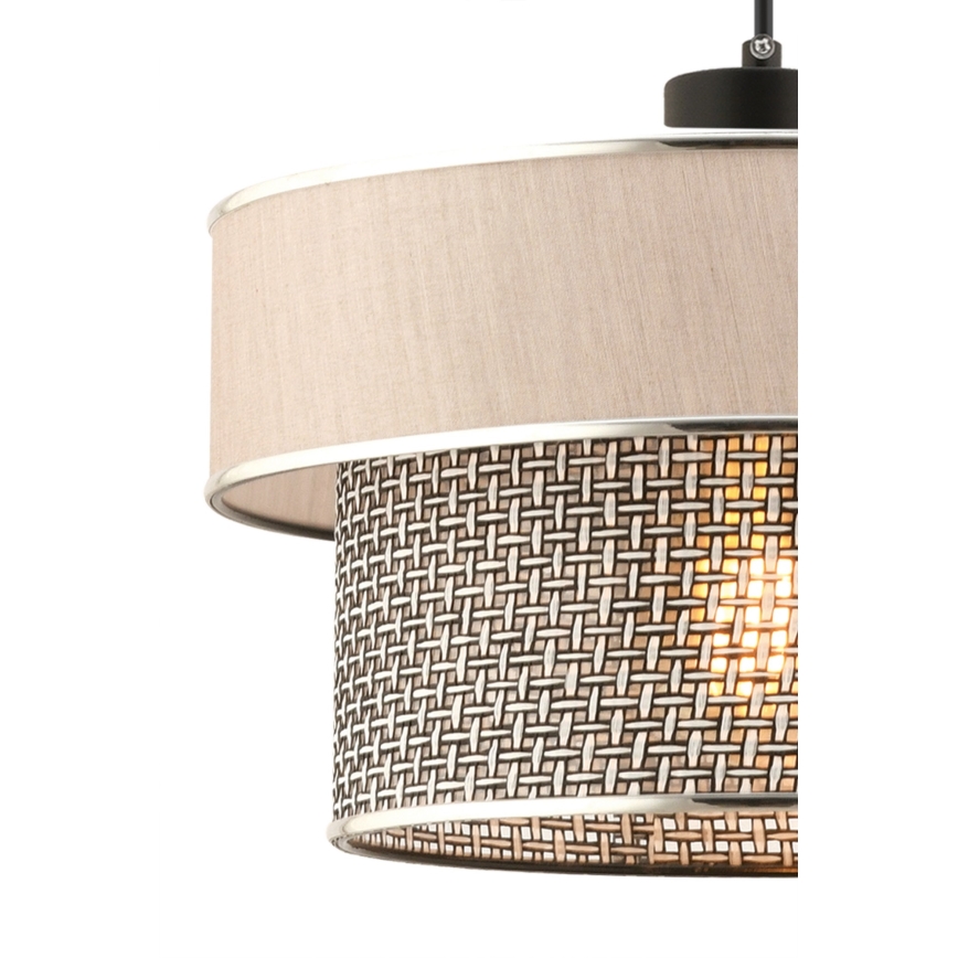Lámpara colgante con cable ERO 1xE27/60W/230V crema/gris