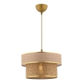 Lámpara colgante con cable ERO 1xE27/60W/230V marrón/dorado