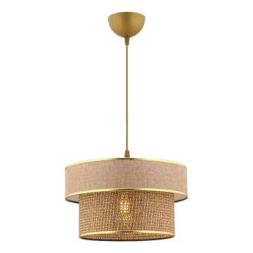 Lámpara colgante con cable ERO 1xE27/60W/230V marrón/dorado