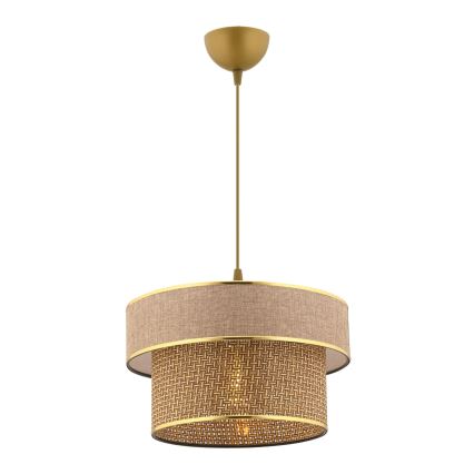 Lámpara colgante con cable ERO 1xE27/60W/230V marrón/dorado