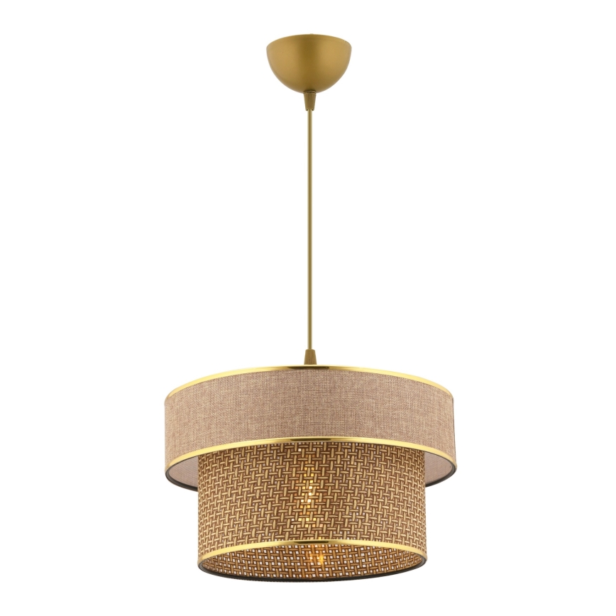 Lámpara colgante con cable ERO 1xE27/60W/230V marrón/dorado