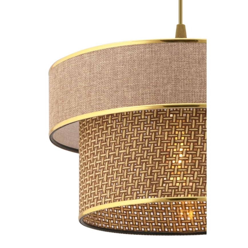Lámpara colgante con cable ERO 1xE27/60W/230V marrón/dorado