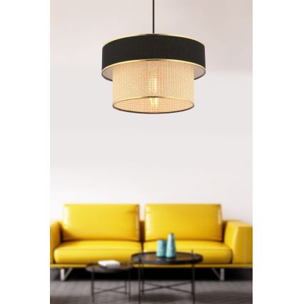 Lámpara colgante con cable ERO 1xE27/60W/230V negro/beige
