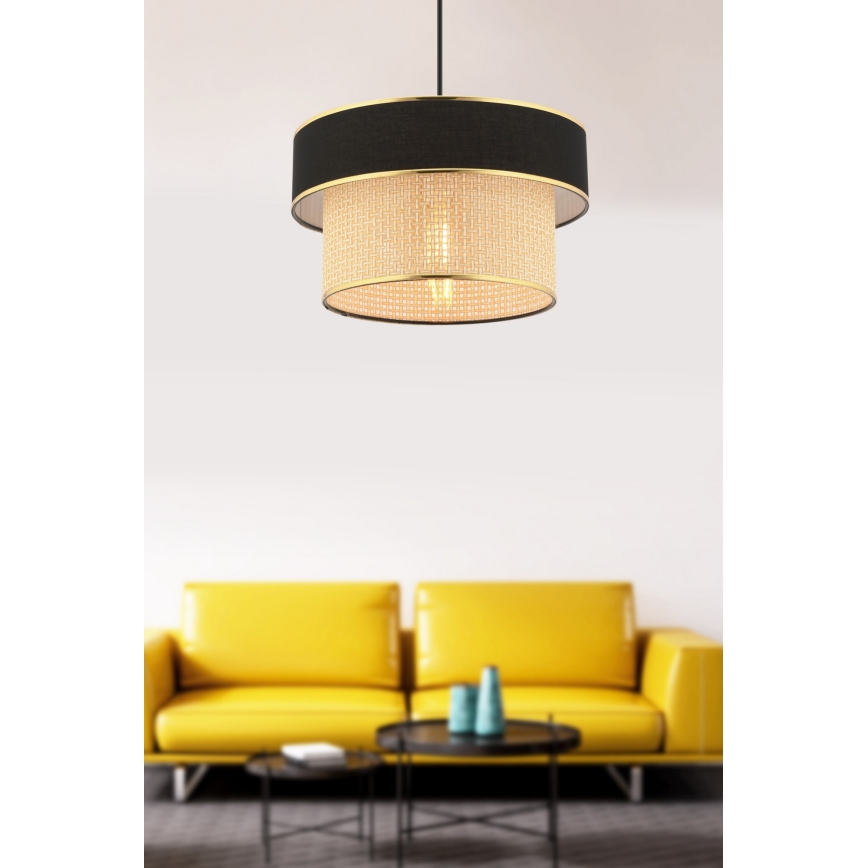Lámpara colgante con cable ERO 1xE27/60W/230V negro/beige