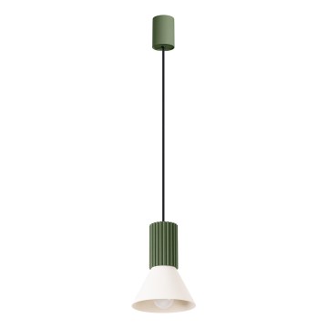 Lámpara colgante con cable ESTRIA 1xE14/10W/230V, Ø 14 cm, verde