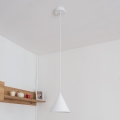 Lámpara colgante con cable ETNA II 1xE27/15W/230V, diámetro 18,5 cm, blanca