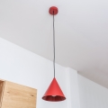 Lámpara colgante con cable ETNA II 1xE27/15W/230V, diámetro 18,5 cm, roja
