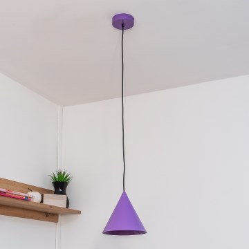 Lámpara colgante con cable ETNA II 1xE27/15W/230V Ø 18,5 cm morada