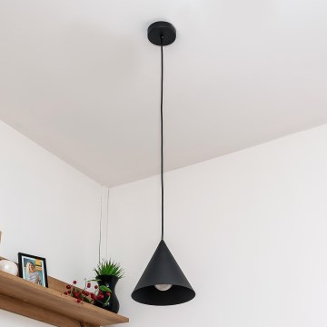 Lámpara colgante con cable ETNA II 1xE27/15W/230V Ø 18,5 cm negra