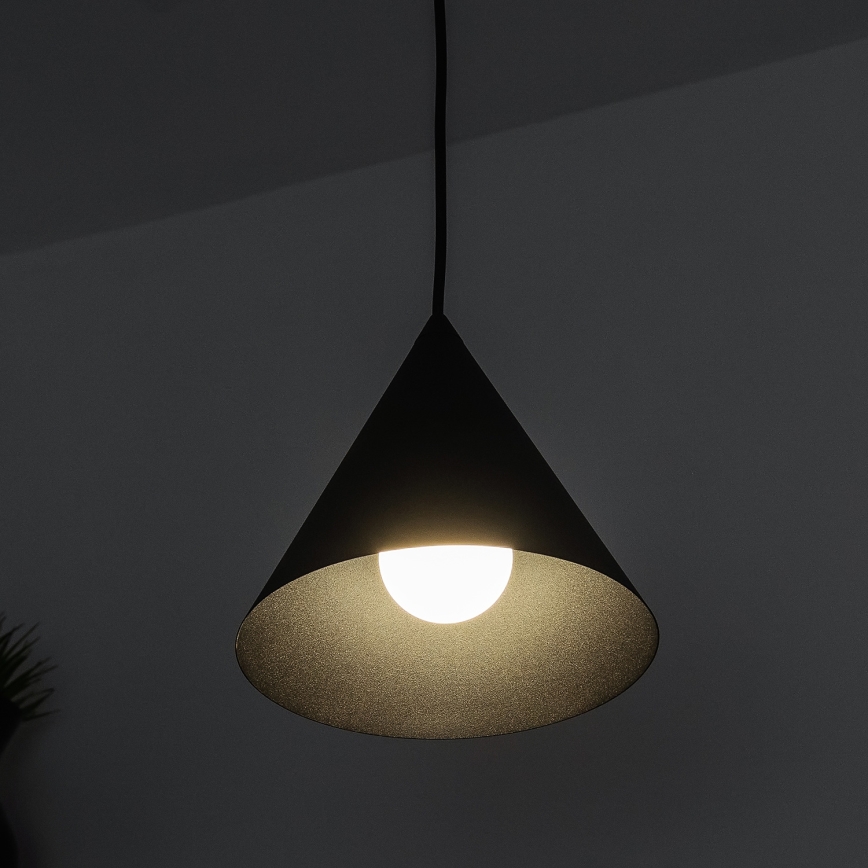 Lámpara colgante con cable ETNA II 1xE27/15W/230V Ø 18,5 cm negra