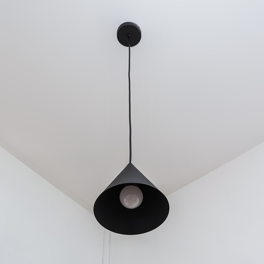 Lámpara colgante con cable ETNA II 1xE27/15W/230V Ø 18,5 cm negra