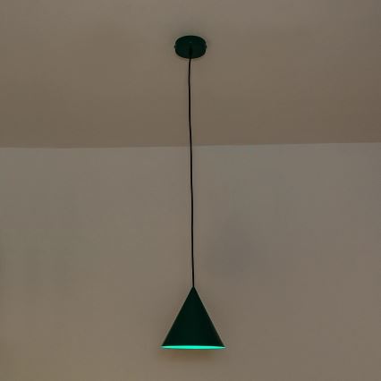 Lámpara colgante con cable ETNA II 1xE27/15W/230V Ø 18,5 cm verde