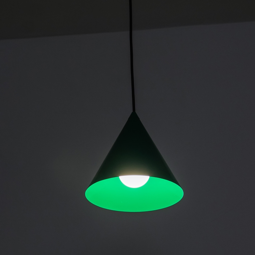 Lámpara colgante con cable ETNA II 1xE27/15W/230V Ø 18,5 cm verde