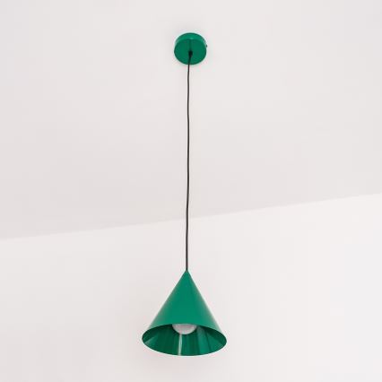 Lámpara colgante con cable ETNA II 1xE27/15W/230V Ø 18,5 cm verde