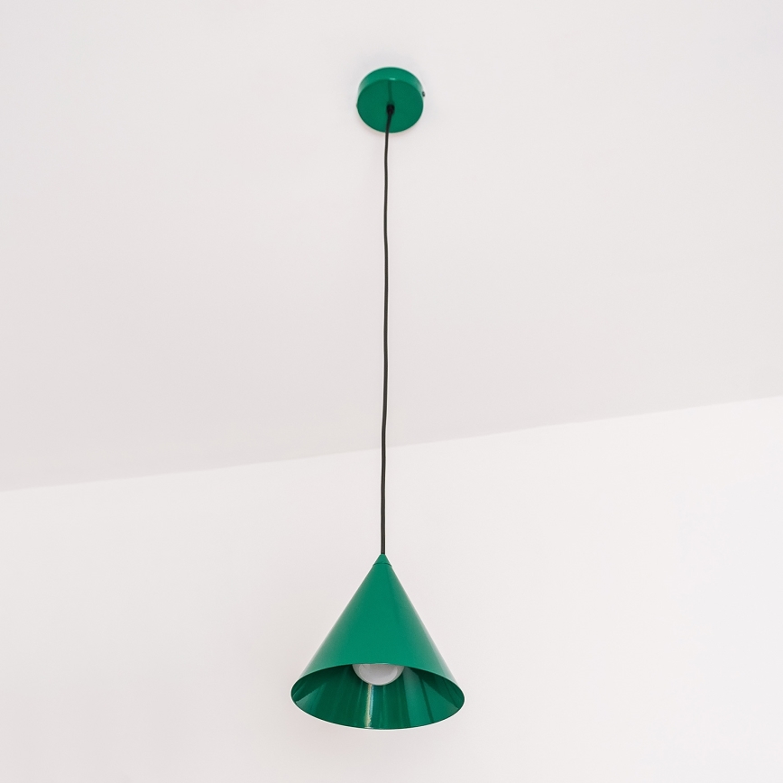 Lámpara colgante con cable ETNA II 1xE27/15W/230V Ø 18,5 cm verde