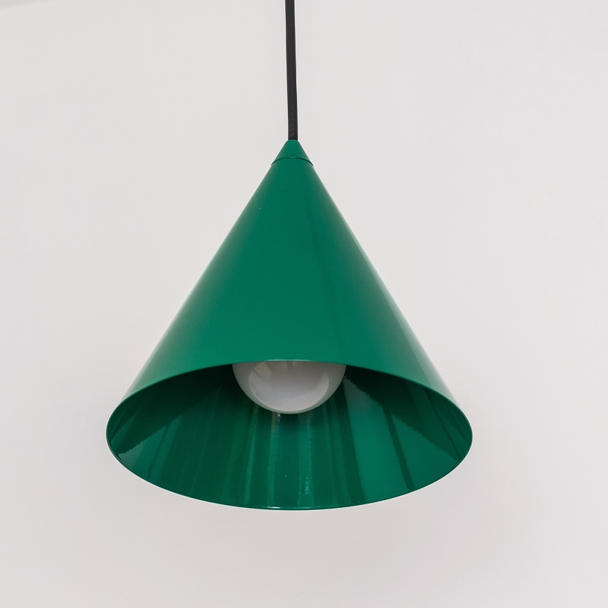 Lámpara colgante con cable ETNA II 1xE27/15W/230V Ø 18,5 cm verde