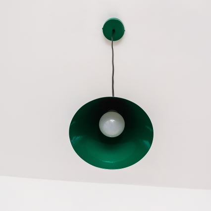 Lámpara colgante con cable ETNA II 1xE27/15W/230V Ø 18,5 cm verde