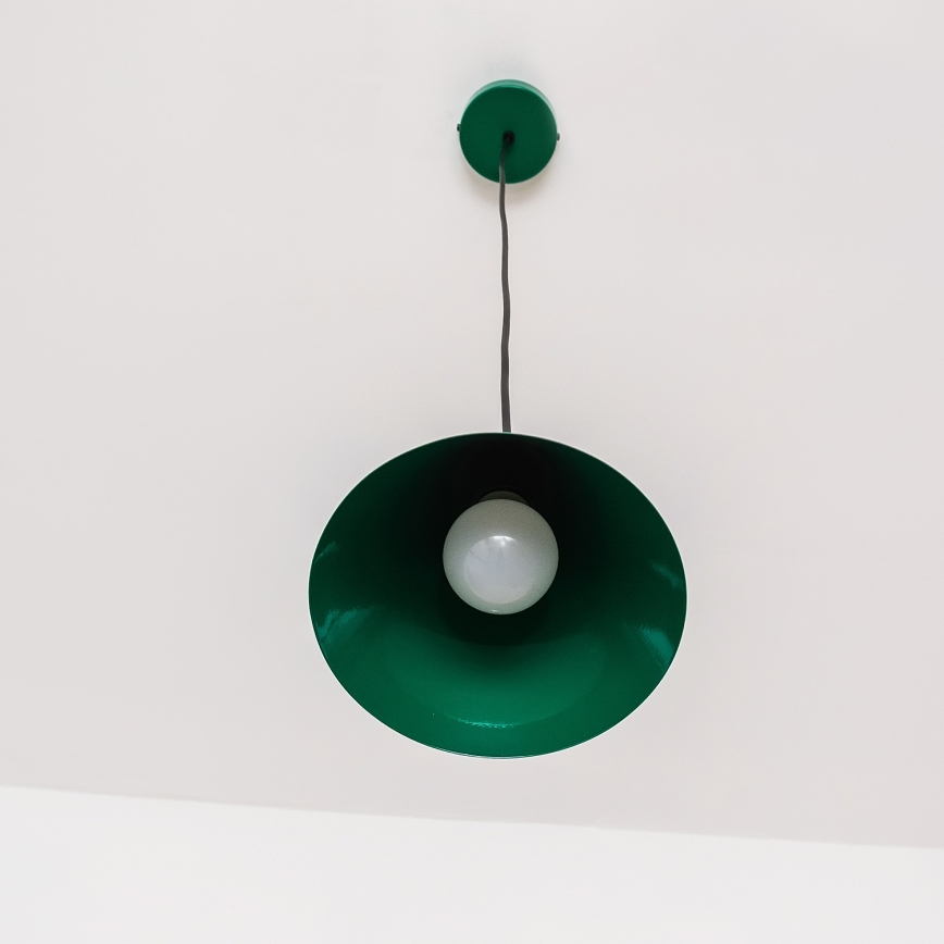 Lámpara colgante con cable ETNA II 1xE27/15W/230V Ø 18,5 cm verde