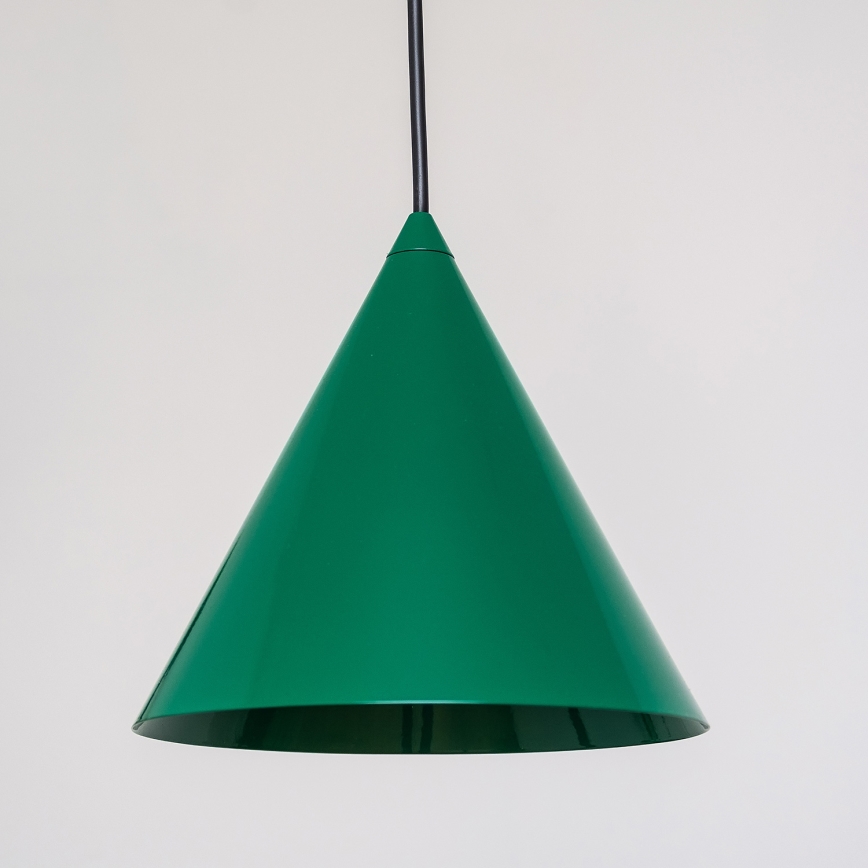 Lámpara colgante con cable ETNA II 1xE27/15W/230V Ø 18,5 cm verde
