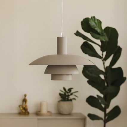 Lámpara colgante con cable FERRO 1xE27/15W/230V gris