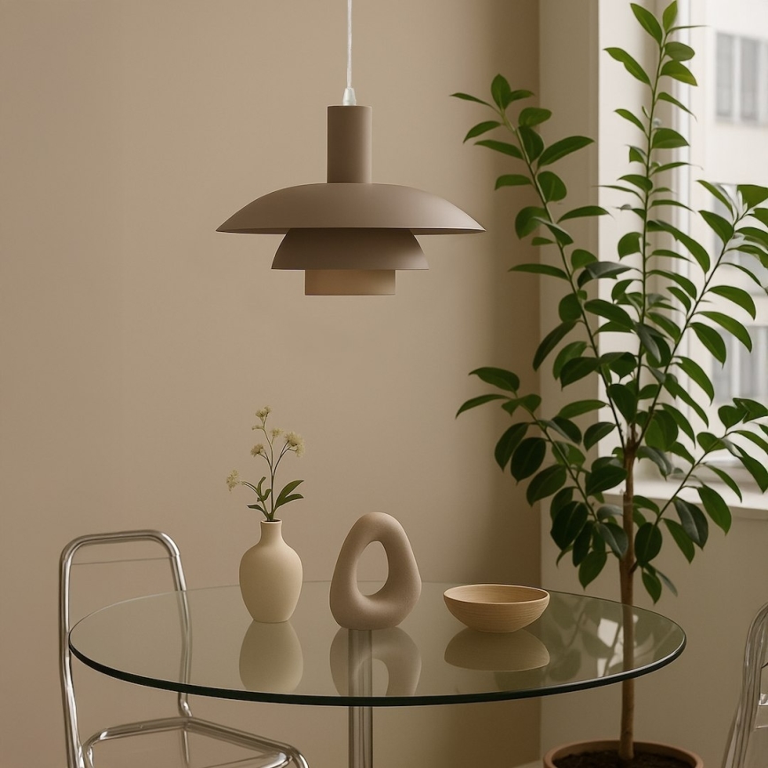 Lámpara colgante con cable FERRO 1xE27/15W/230V gris