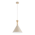 Lámpara colgante con cable FERYT 1xE27/15W/230V beige