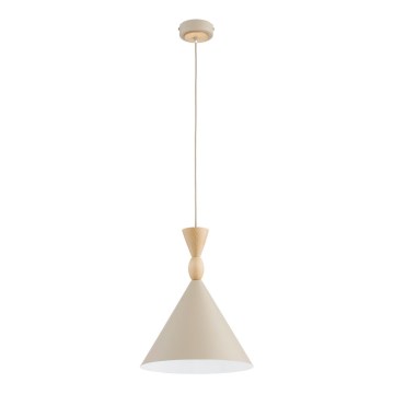Lámpara colgante con cable FERYT 1xE27/15W/230V beige