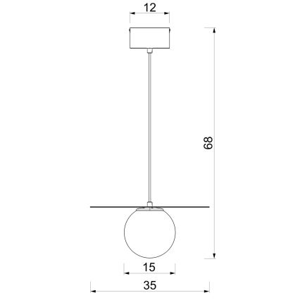 Lámpara colgante con cable FLAT 1x E27/15W/230V marrón