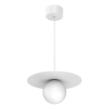 Lámpara colgante con cable FLAT 1xE27/15W/230V blanca