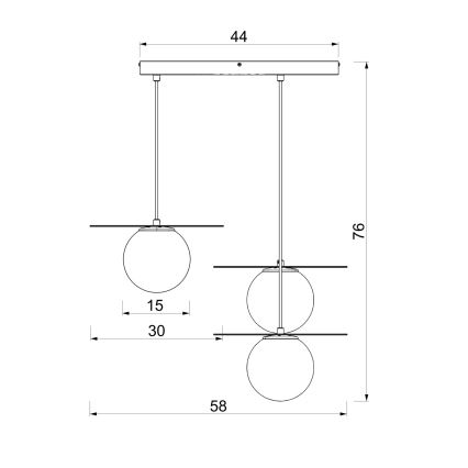 Lámpara colgante con cable FLAT 3xE27/15W/230V, blanca