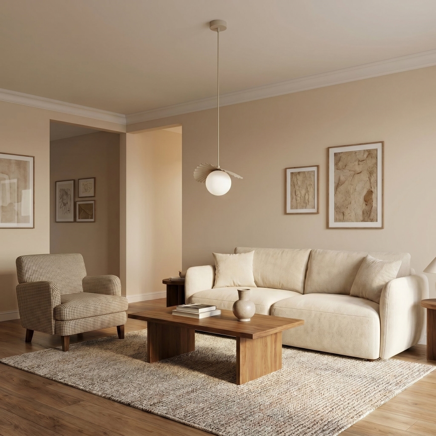 Lámpara colgante con cable FLORA 1xG9/8W/230V beige