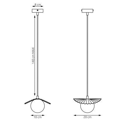 Lámpara colgante con cable FLORA 1xG9/8W/230V beige
