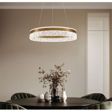 Lámpara colgante con cable FROZI LED/32W/230V, diámetro 50 cm, dorada