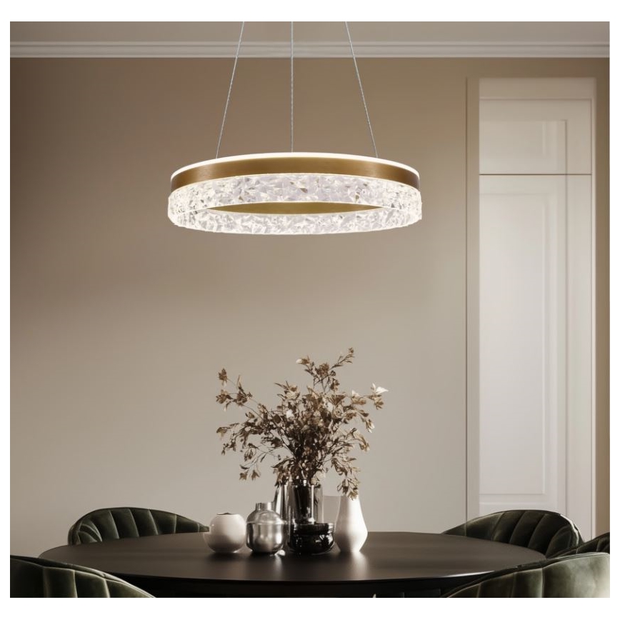 Lámpara colgante con cable FROZI LED/32W/230V, diámetro 50 cm, dorada